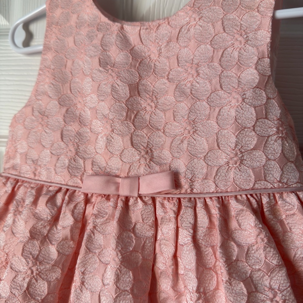 La Princess Blush Pink Floral Jacquard Party Dress | Pink Toddler Dress | 24M - Picture 3 of 7